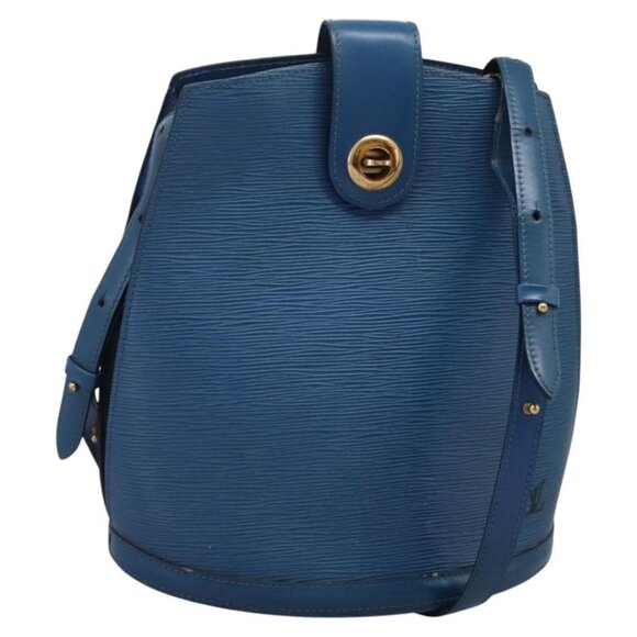 Authentic LOUIS VUITTON Epi Cluny Shoulder Bag Blue M52255 LV